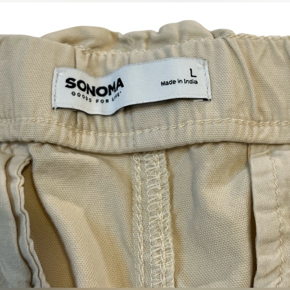 Sonoma Women's pull on pants, drawstring adjustable waist, Beige, Large - Picture 10 of 12